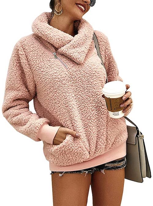 This teddy sweater has over 3,000 five-star reviews on