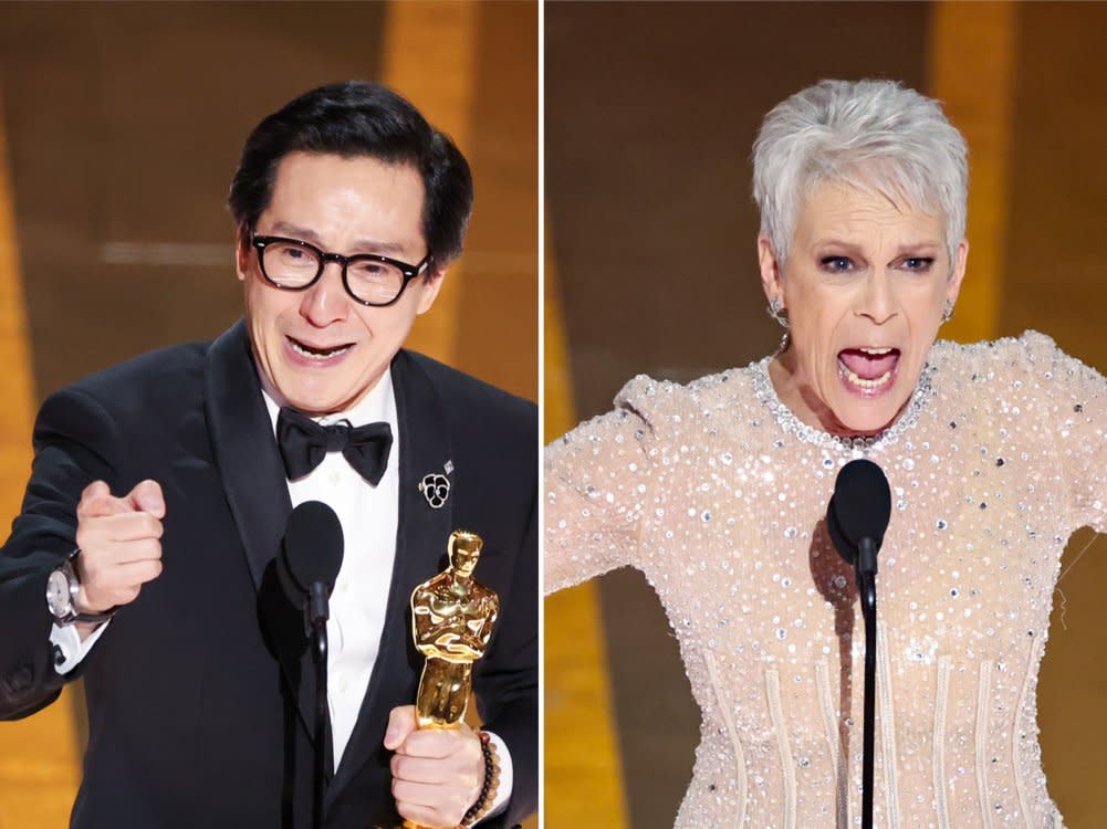 Ke Huy Quan und Jamie Lee Curtis sind nun Oscarpreisträger. (Bild: Myung J. Chun via Getty Images / Myung J. Chun via Getty Images)