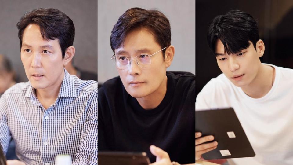 李政宰、李炳憲、魏嘏雋（左起）都回歸第二季。（圖／Netflix提供）
