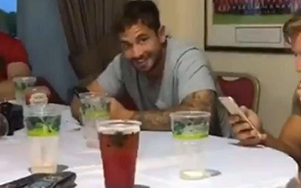 Danny Cipriani's teammate Ruan Ackermann posted a picture on Instagram of the smiling fly-half hours before the incident, with the caption