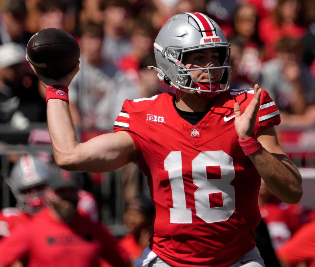 Ohio State football QB Will Howard injured but returns to game at Michigan State