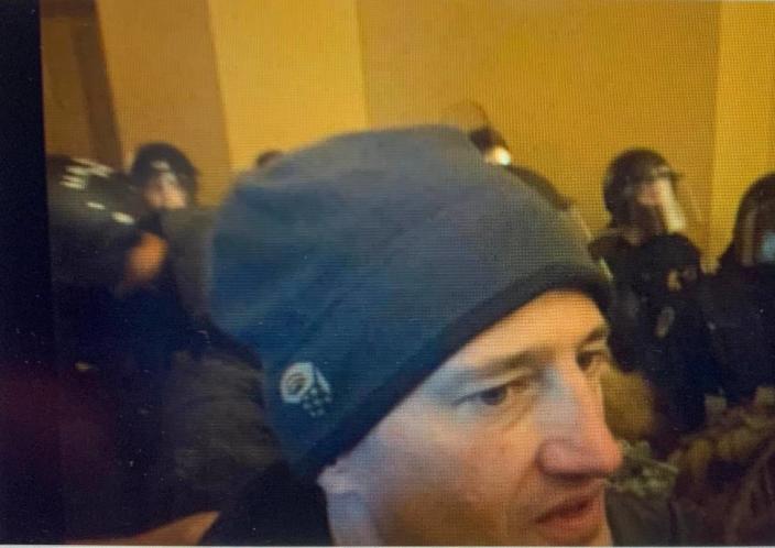 Michael Quick, of Springfield, Missouri, inside the U.S. Capitol during the Jan. 6 insurrection. U.S. Department of Justice, court document