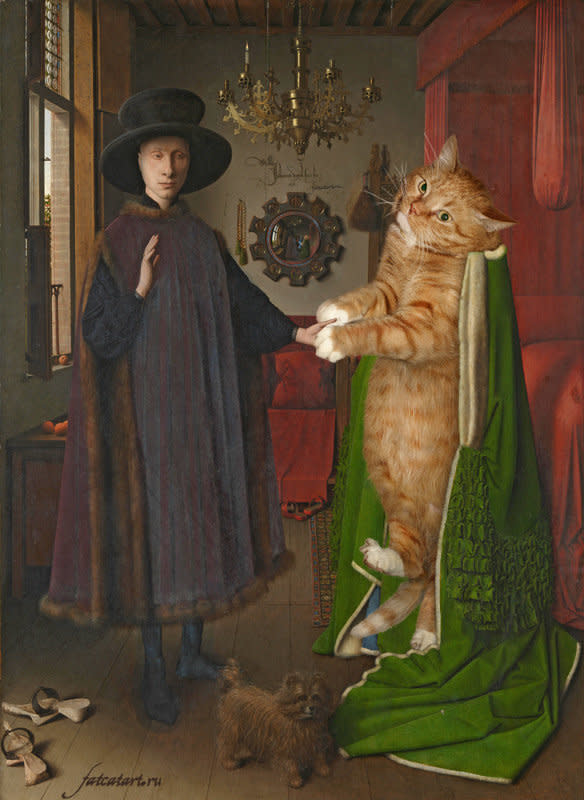 <em>The Arnolfini Portrait</em>, by Jan van Eyck, as reimagined by Russian artist Svetlana Petrova 