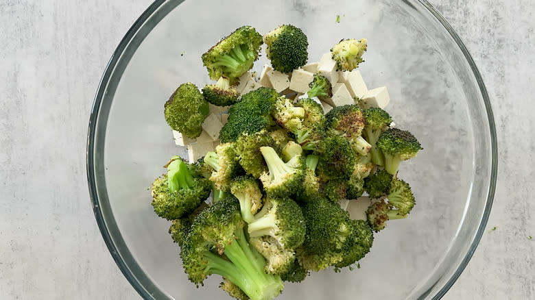 broccoli and tofu in bowl