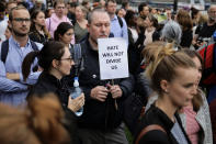 <p>People attend a vigil to remember the victims of the attack on London Bridge and Borough Market which left 7 people dead and dozens injured in central London, Britain June 5, 2017. (Photo: Kevin Coombs/Reuters) </p>