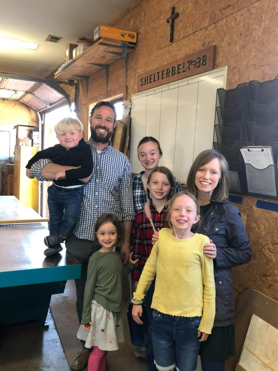 Graver family members are all involved with Shelterbelt38. They include, from left to right, Crispin, David, Gwendolyn, Dorothea, Edith, Helena and Erin.