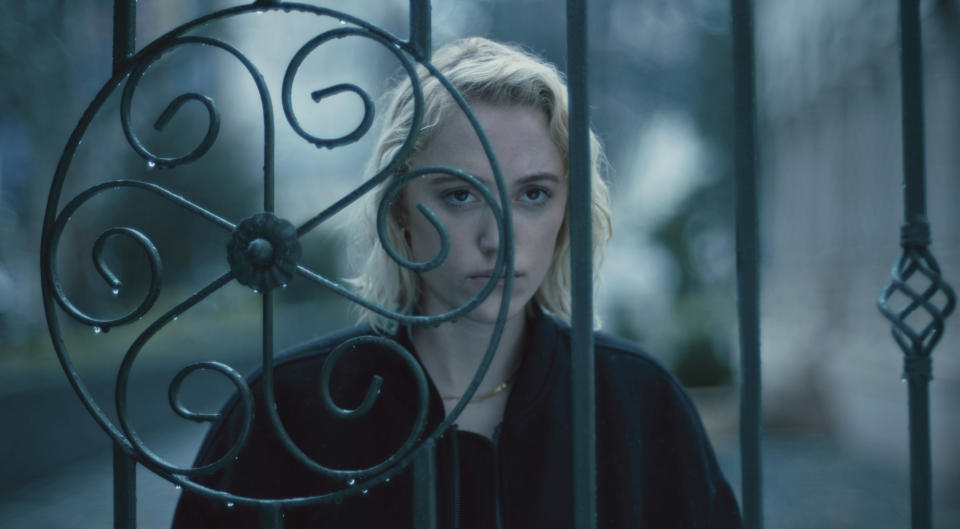 This image released by IFC Films shows Maika Monroe in a scene from "Watcher." (IFC Films via AP)