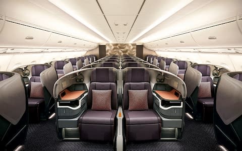 The business class offering on a Singapore Airlines A380 - Credit: Singapore Airlines