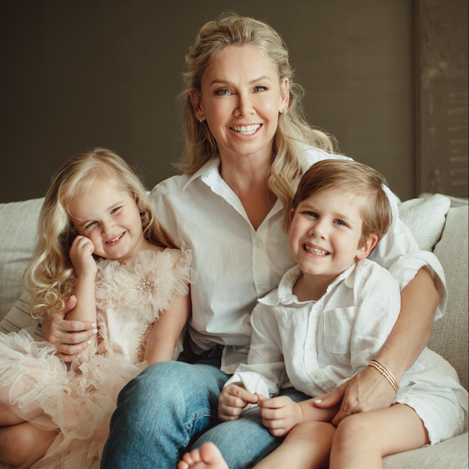 Kym Johnson-Herjavec with her two children, Hudson and Haven