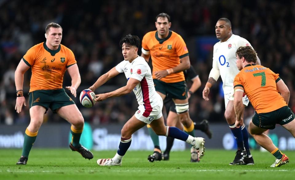 Marcus Smith (centre) impressed against the Wallabies (Getty)