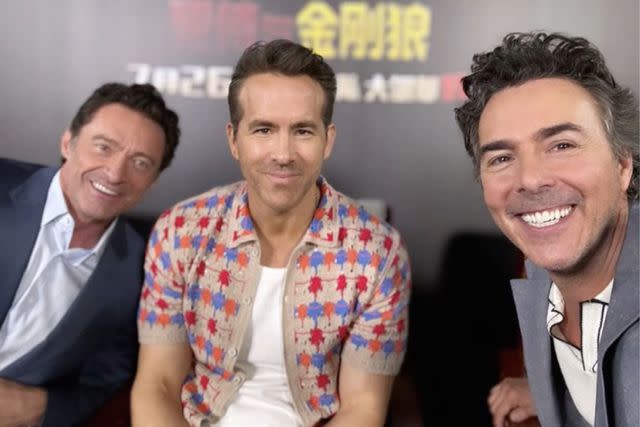 <p>Ryan Reynolds/Instagram</p> From Left: Hugh Jackman, Ryan Reynolds and director Shawn Levy