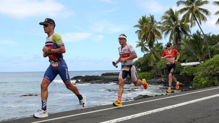 <span class="article__caption">Gustav Iden at the 2022 Hawaii Ironman World Championships pictured wearing his On prototype racing shoes.</span> (Photo: Brad Kaminski/Triathlete)