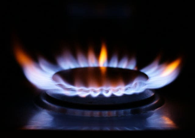 A lit ring on a gas hob (Yui Mok/PA)