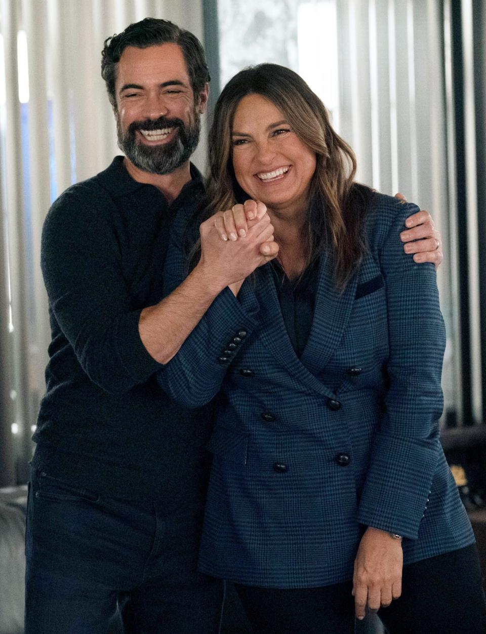 LAW &amp; ORDER: SPECIAL VICTIMS UNIT -- "The Five Hundredth Episode" Episode 23006 -- Pictured: (l-r) Danny Pino as Nick Amaro, Mariska Hargitay as Captain Olivia Benson -- (Photo by: Virginia Sherwood/NBC)