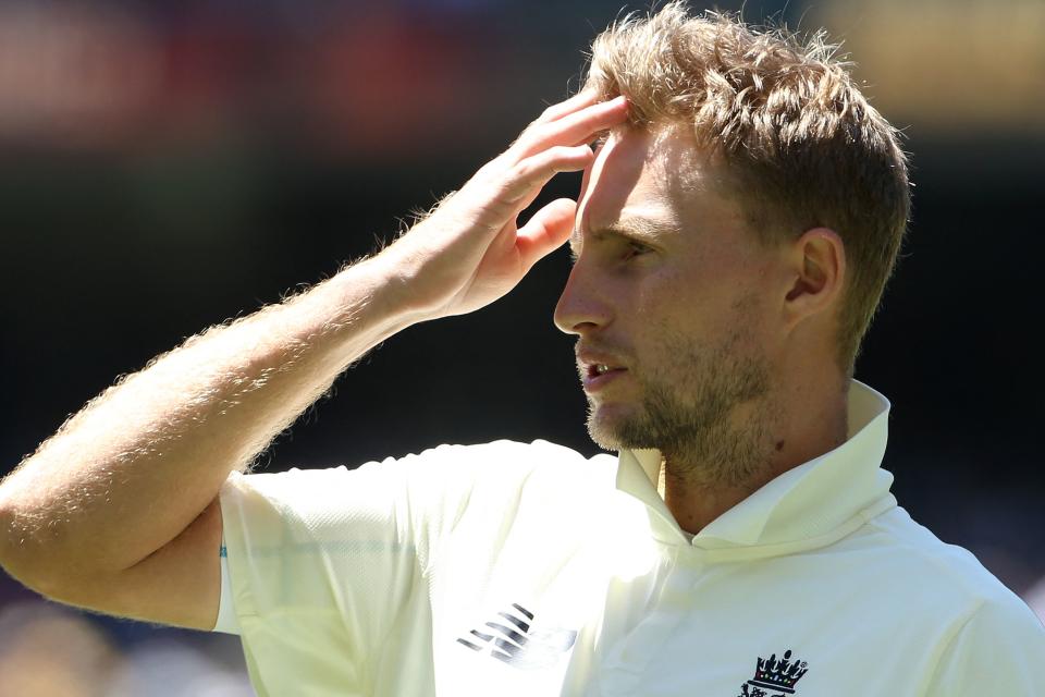 Seen here, England's captain Joe Root reacts after the Australia's victory in the third Ashes Test.