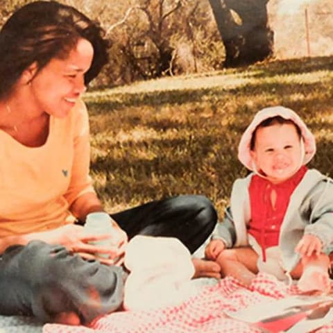 Meghan Markle as a child with her mother