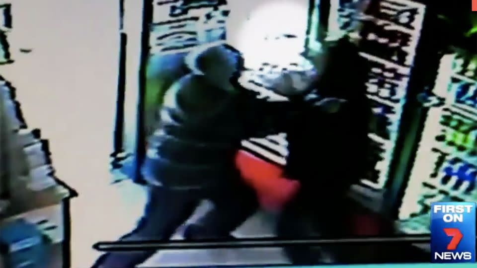 Mr Shaw heard screams come from inside the Glenfield convenience store and ran inside to help. Photo: 7 News