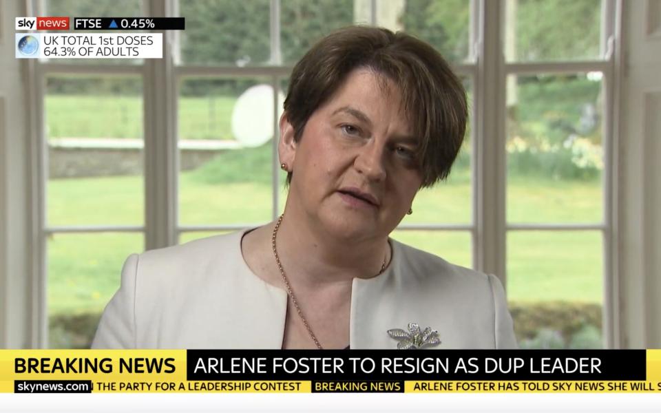 Arlene Foster steps down as DUP leader - Sky News
