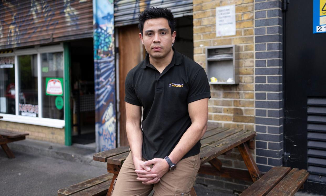 <span>Despite having a biometric residence permit, the Home Office system says Jorge Gomez is not eligible to work.</span><span>Photograph: Graeme Robertson/The Guardian</span>