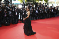Eva Longoria poses for photographers upon arrival at the opening ceremony and the premiere of the film 'Final Cut' at the 75th international film festival, Cannes, southern France, Tuesday, May 17, 2021. (Photo by Joel C Ryan/Invision/AP)
