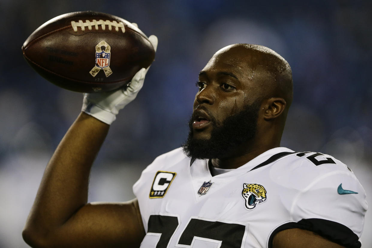 Leonard Fournette told off some fans during a Thursday night drubbing in Nashville. (Photo by Silas Walker/Getty Images)