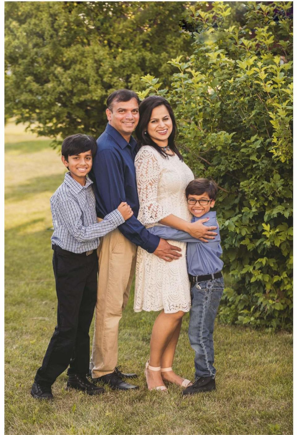 Arsh Pal, 12, of Dubuque, is pictured with his father, Sanjeev, mother, Divya, and 6--year-old brother, Yuvan. Arsh was a 2022 recipient of The Diana Award for using his talent in art to donate money to charities and teaching others painting as a way to heal.