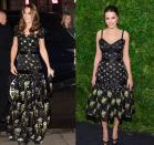 <p>The Alexander McQueen floral printed gown that Kate wore to the National Portrait Gallery in 2019 comes in numerous variations. Not only did the Duchess wear a <a href="https://www.harpersbazaar.com/celebrity/latest/a26799533/kate-middleton-alexander-mcqueen-national-portrait-gala-2019/" rel="nofollow noopener" target="_blank" data-ylk="slk:different style of the same dress;elm:context_link;itc:0;sec:content-canvas" class="link ">different style of the same dress</a> to the BAFTA's in 2017, but Anna Wintour's daughter, Bee Shaffer, sported a shorter version at a benefit in New York City in 2015.</p>