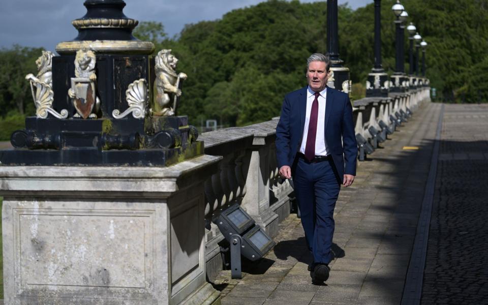 Sir Keir Starmer, the Labour leader, is pictured arriving at Stormont today  - Charles McQuillan/Getty Images Europe 