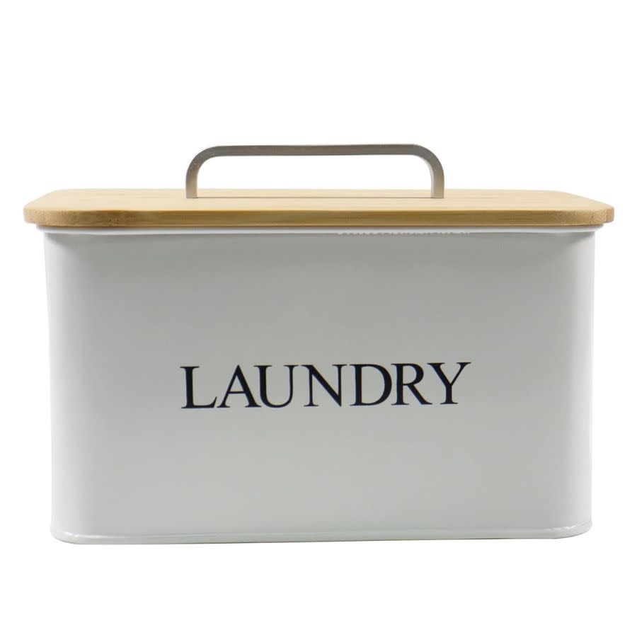 A laundry storage tin