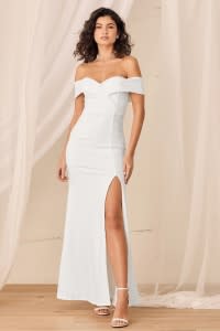 Song of Love White Off-the-Shoulder Maxi Dress