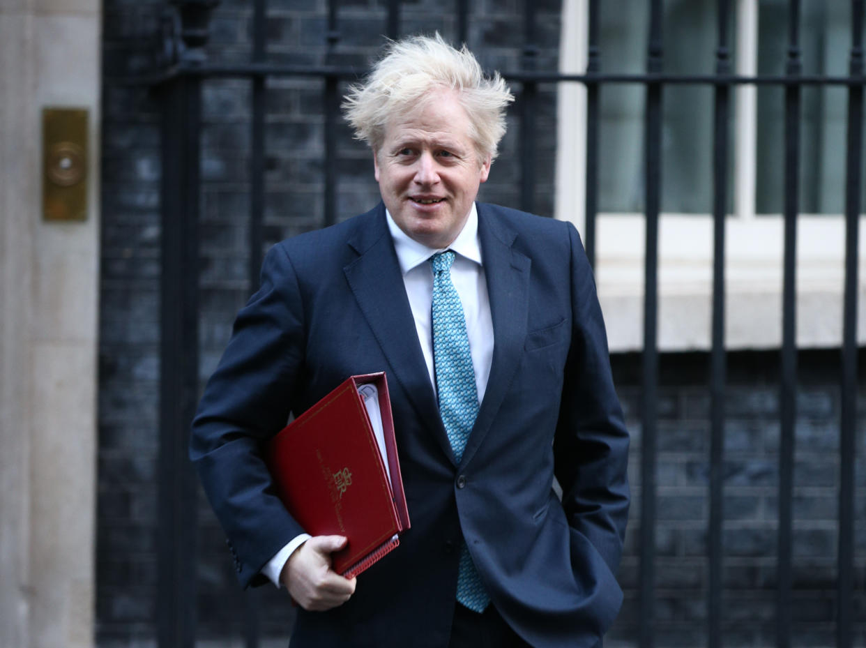 Prime Minister Boris Johnson arrives in Downing Street, London, ahead of the government's weekly Cabinet meeting at the Foreign and Commonwealth Office (FCO).