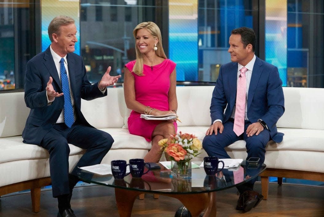 Steve Doocy, Ainsley Earhardt and Brian Kilmeade host "Fox & Friends" on FOX News.