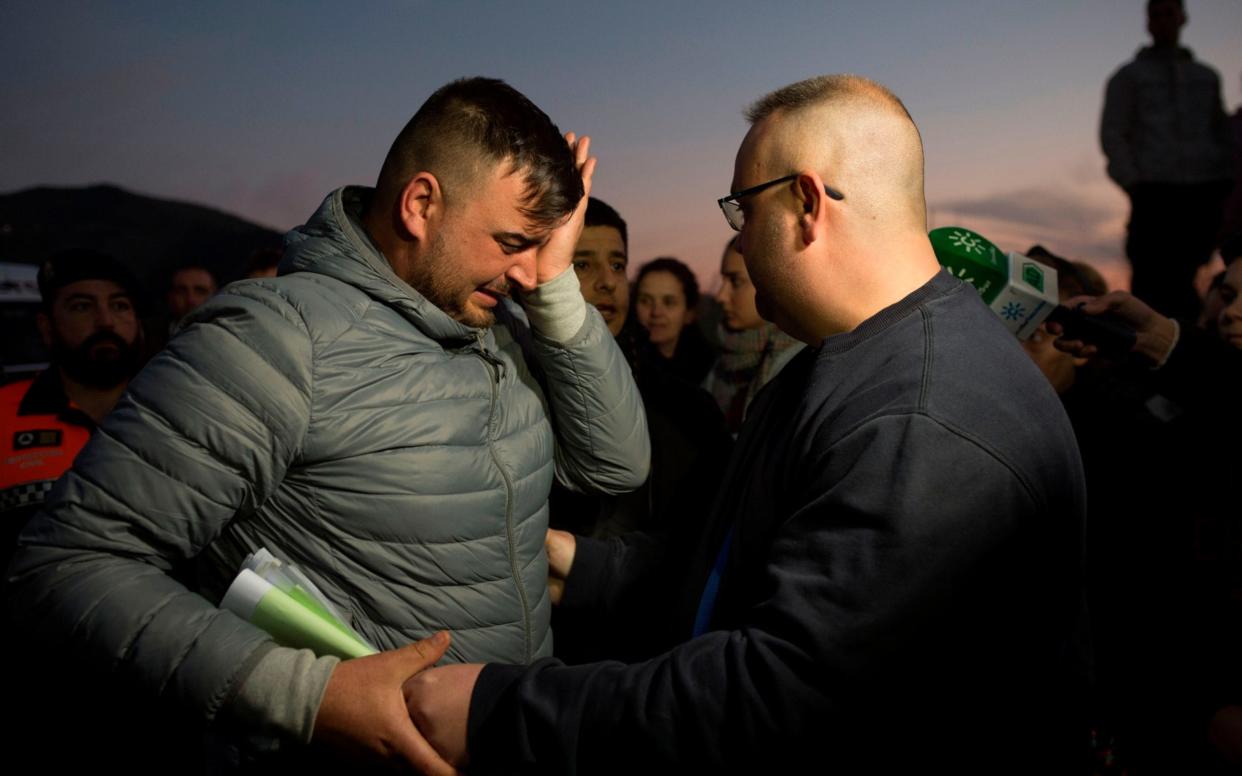 Jose Rosello, father of Julen who fell down a well, cries as rescue efforts continue  - AFP