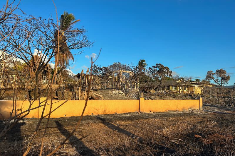 FILE PHOTO: Homes damaged by fire are seenin Lahaina, Maui