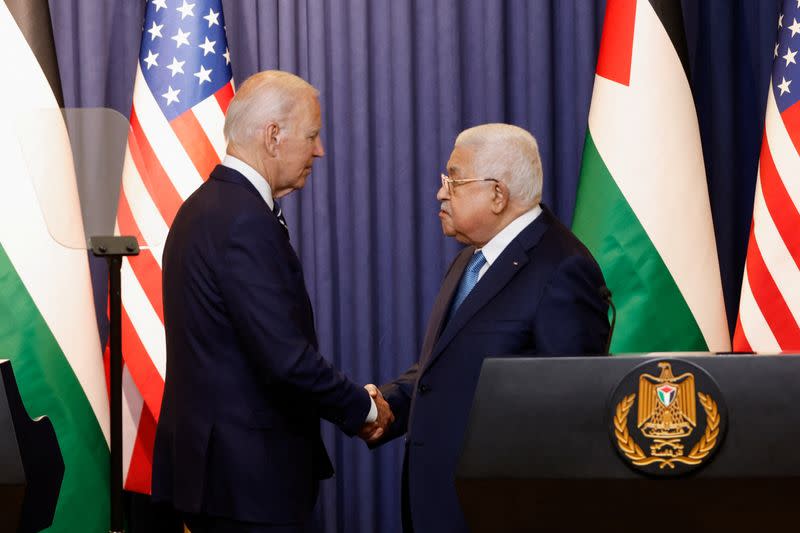 U.S. President Biden meets Palestinian President Abbas in the West Bank