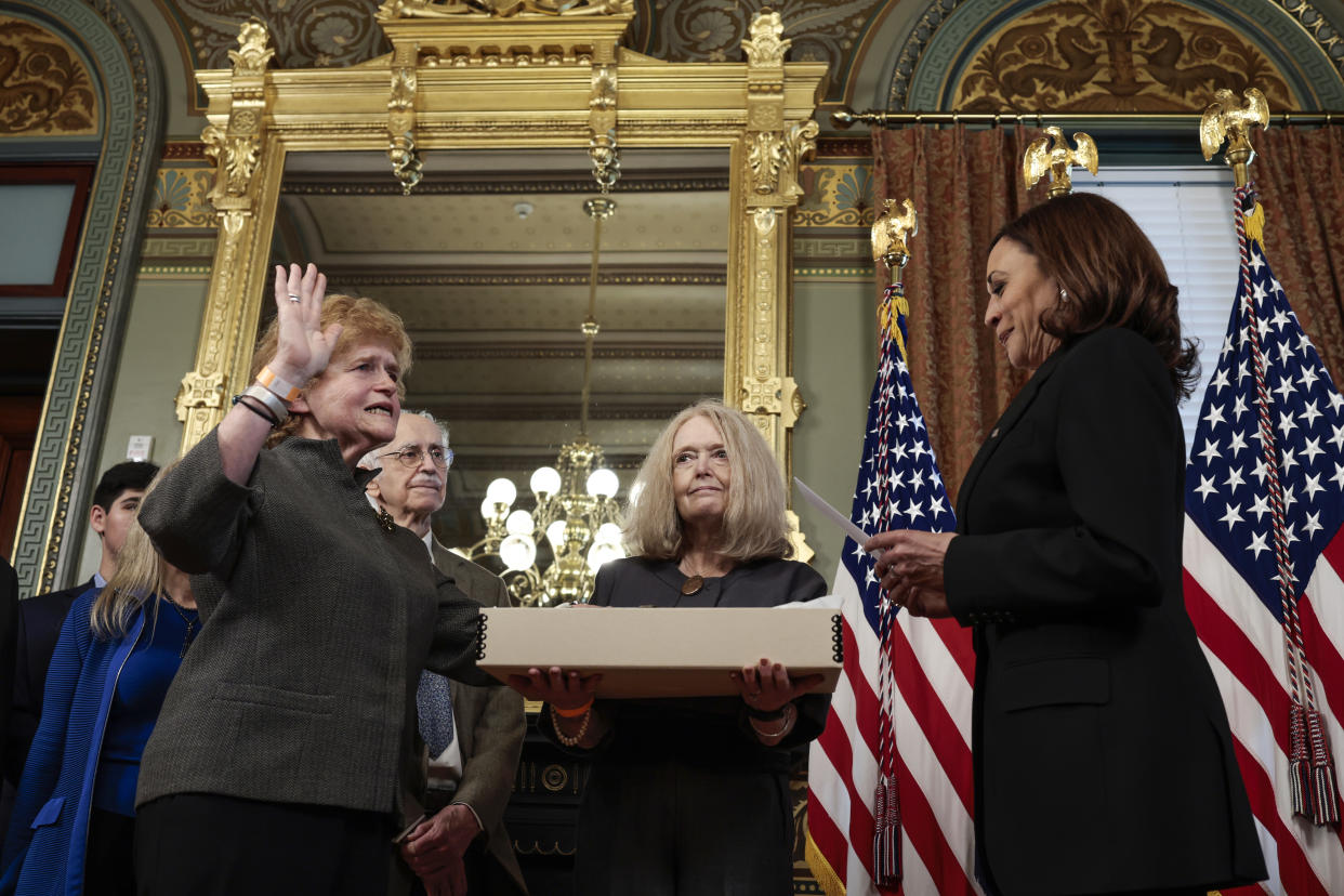 Vice President Kamala Harris swears in Ambassador Deborah Lipstadt.