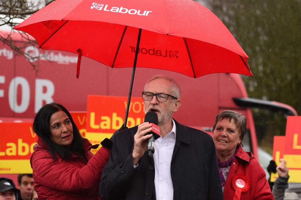 Labour party leader Jeremy Corbyn at an event in Bolton (AFP via Getty Images)