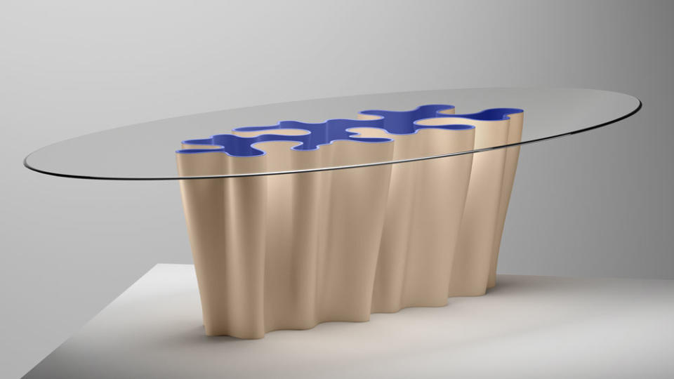 Gold modern Anemona table by Atelier Biagetti