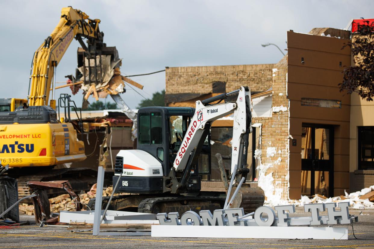 The Burger King at 4852 West Western Avenue is demolished to make way for a new one on Tuesday, July 30, 2024, in South Bend.