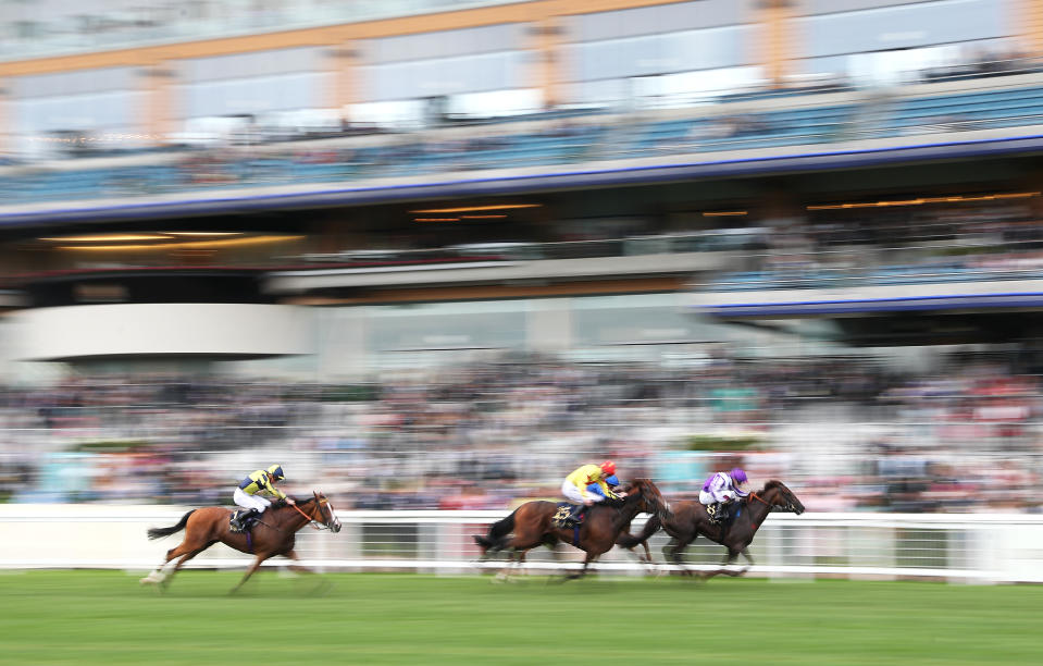 <p>Perotto ridden by jockey Oisin Murphy wins the Britannia Stakes (Heritage Handicap) during day three of Royal Ascot at Ascot Racecourse. Picture date: Thursday June 17, 2021.</p>
