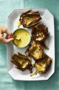 <p>The artichokes will probably turn out a little more brown than green after being roasted, but hey, at least we'll still know. </p><p><em><a href="https://www.goodhousekeeping.com/food-recipes/easy/a19865653/roasted-artichokes-with-caesar-dip-recipe/" rel="nofollow noopener" target="_blank" data-ylk="slk:Get the recipe for Roasted Artichokes with Caesar Dip »;elm:context_link;itc:0;sec:content-canvas" class="link ">Get the recipe for Roasted Artichokes with Caesar Dip »</a></em></p>