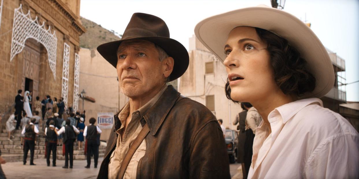 harrison ford and phoebe waller bridge in indiana jones and the dial of destiny