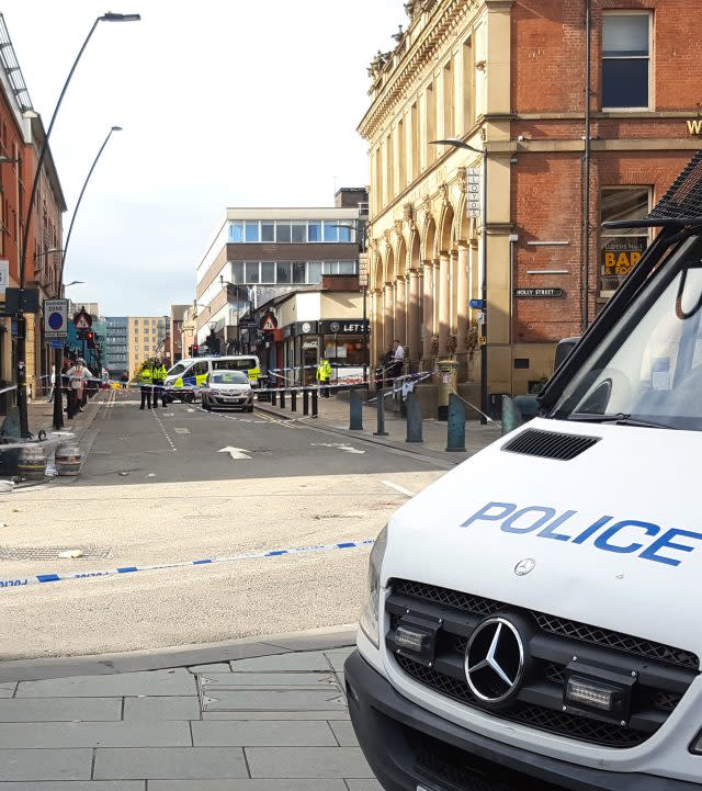 Police at the scene in Sheffield city centre. (Dave Higgens/PA)