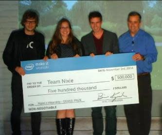 Team Nixie with $500,000 check