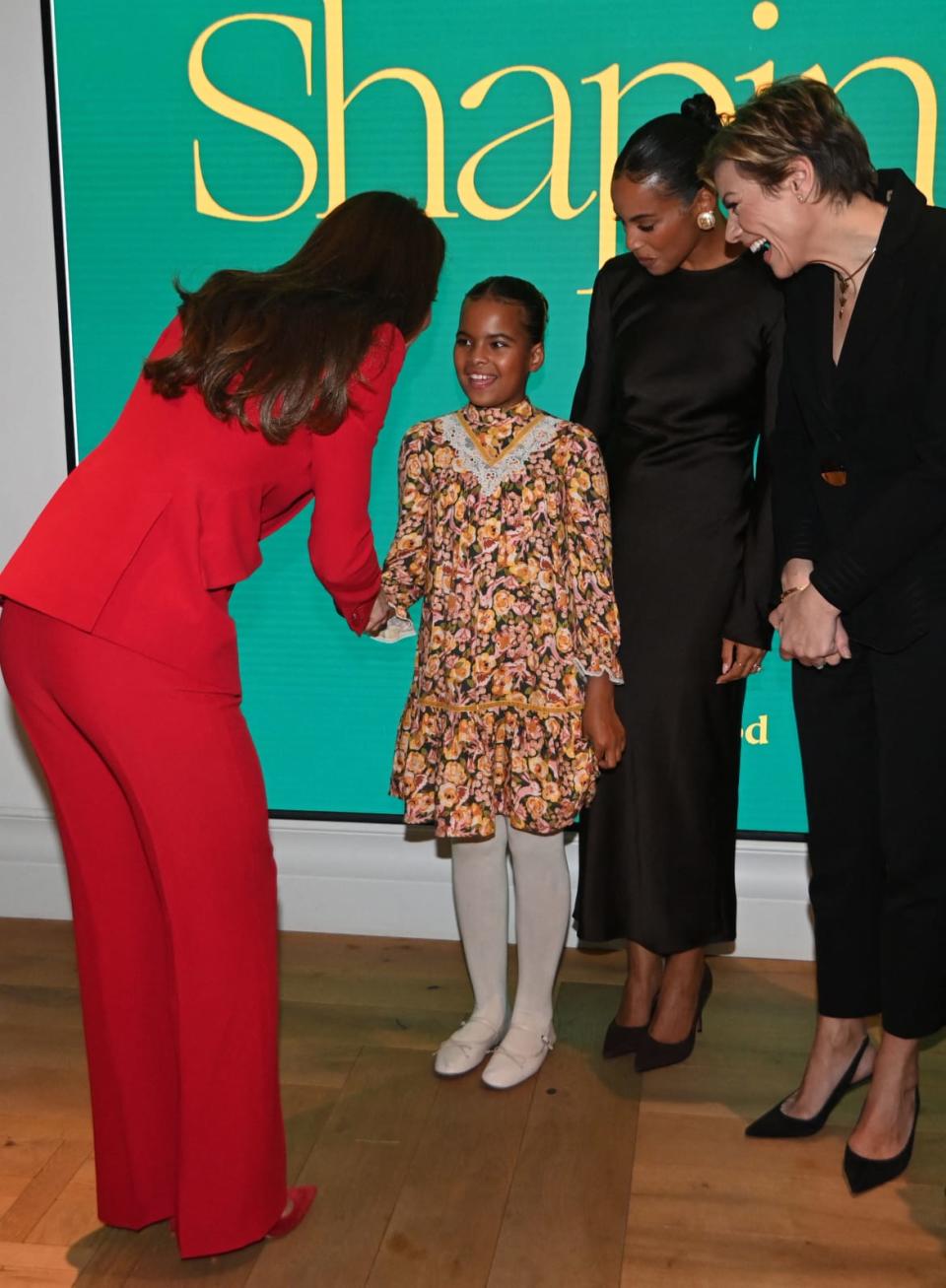 <div class="inline-image__caption"><p>Kate wore a bright red pantsuit Monday evening (Photo by EDDIE MULHOLLAND/POOL/AFP via Getty Images)"</p></div> <div class="inline-image__credit">EDDIE MULHOLLAND / Getty Images</div>