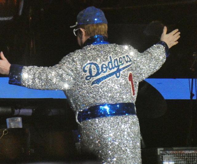 elton john dodgers uniform