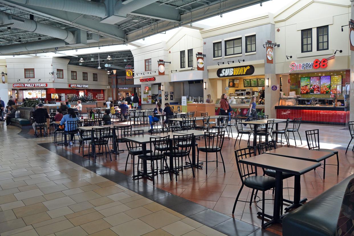 A view of cafe court at the Columbia Mall. Bubble House, a bubble tea and rolled ice cream option between Taco Johns and Subway, is coming soon.