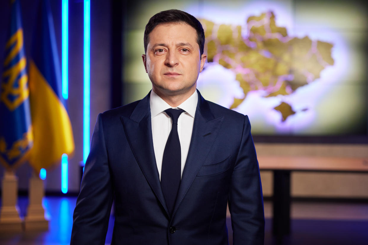 Volodímir Zelenski. (Photo by Ukrainian Presidency / Handout/Anadolu Agency via Getty Images)