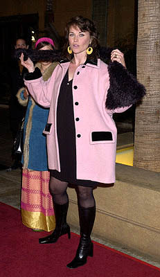 Lucy Lawless at the Hollywood premiere of New Line's The Lord of The Rings: The Fellowship of The Ring