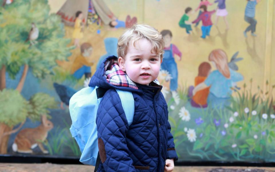 A photograph of Prince George on his first day of nursery taken by his mother, the Duchess of Cambridge - Credit:  The Duchess of Cambridge